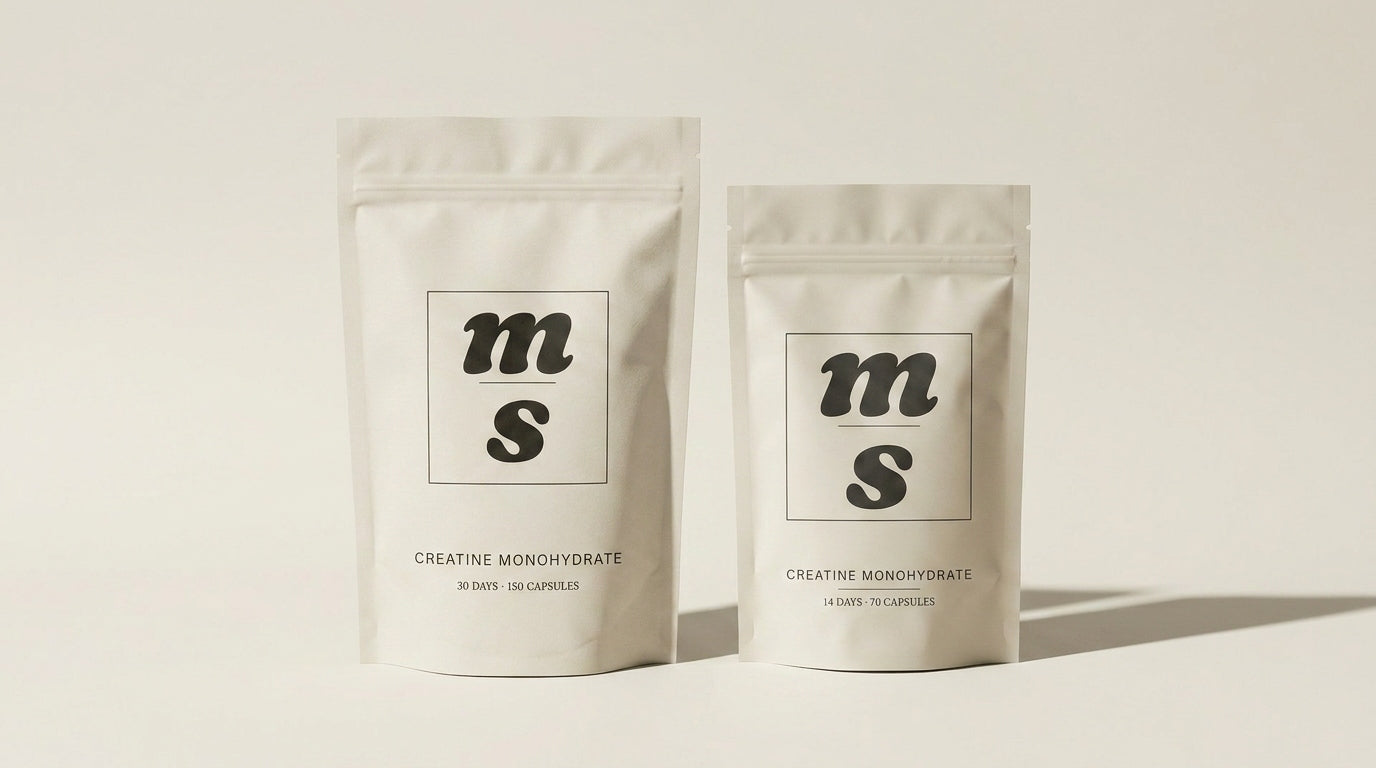 14-day and 30-day Mental Stack pouches side by side
